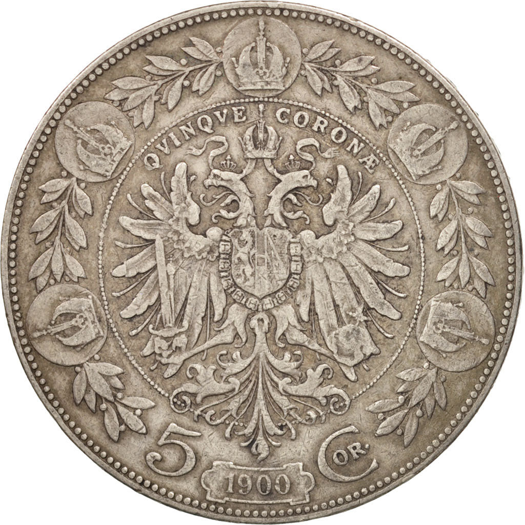 Austria, Franz Joseph I, 5 Corona, 1900, EF(40-45), Silver, KM:2807