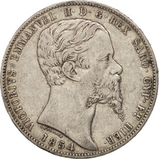 SARDINIA,Vittorio Emanuele II,5 Lire,1854,Genoa,EF(40-45),KM 144.2