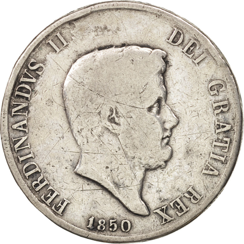 États italiens, Ferdinando II, 120 Grana, 1850, TB, Argent, KM:346