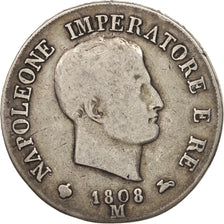 Monnaie, États italiens, KINGDOM OF NAPOLEON, Napoleon I, 5 Lire, 1808, Milan
