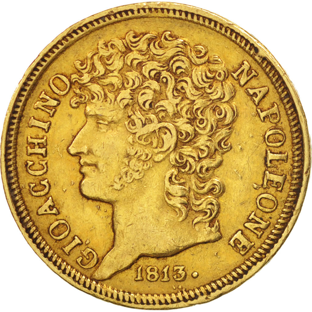 ITALIAN STATES,Joachim Murat,20 Lire,1813, EF(40-45),Gold,KM:264