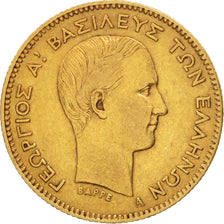 Moneta, Grecia, George I, 10 Drachmai, 1876, Paris, BB, Oro, KM:48