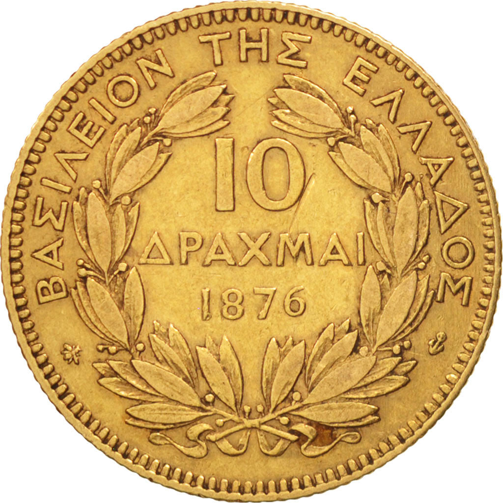 Monnaie, Grèce, George I, 10 Drachmai, 1876, Paris, TTB, Or, KM:48