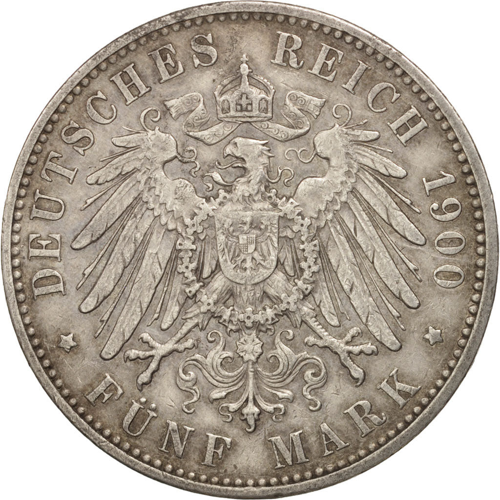 German States,Albert,5 Mark,1900,Muldenhütten, EF(40-45),KM 1246
