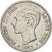 Spain, Alfonso XII, 5 Pesetas, 1877, Madrid, EF(40-45), Silver, KM:676