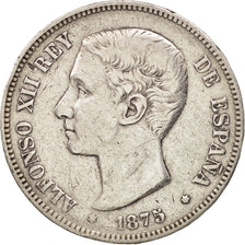 Spain, Alfonso XII, 5 Pesetas, 1875, Madrid, EF(40-45), Silver, KM:671