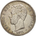Spain, Amadeao I, 5 Pesetas, 1871, Madrid, EF(40-45), Silver, KM:666