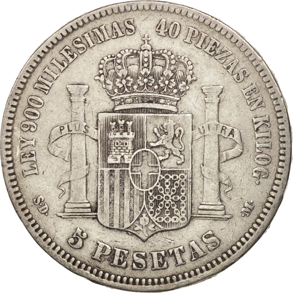 Spain, Amadeao I, 5 Pesetas, 1871, Madrid, VF(30-35), Silver, KM:666