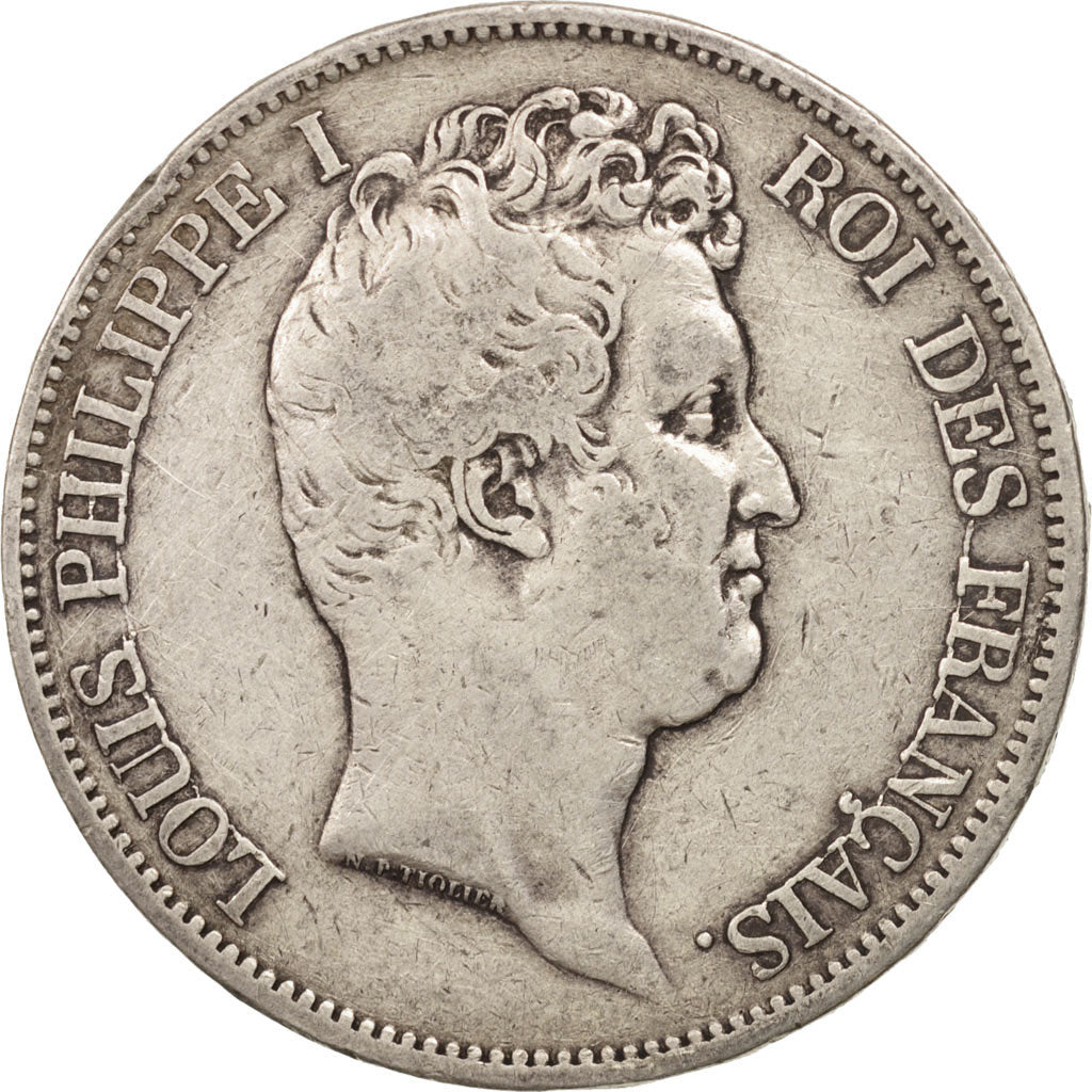 Moneda, Francia, Louis-Philippe, 5 Francs, 1831, Paris, BC+, Plata, KM:736.1