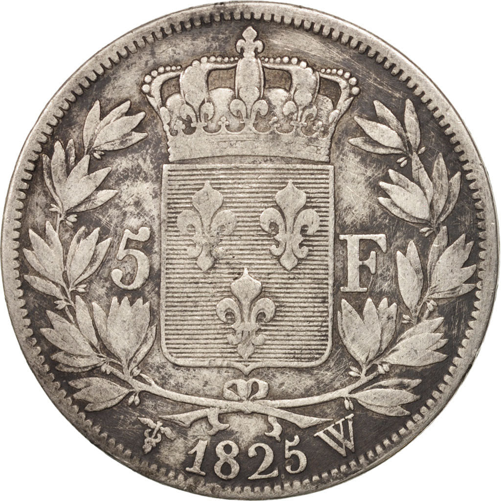 Munten, Frankrijk, Charles X, 5 Francs, 1825, Lille, FR, Zilver, KM:720.13