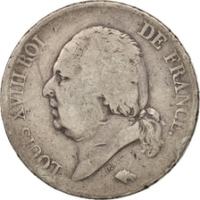 France, Louis XVIII,5 Francs, 1822, Lille, F(12-15), Silver,KM 711.13