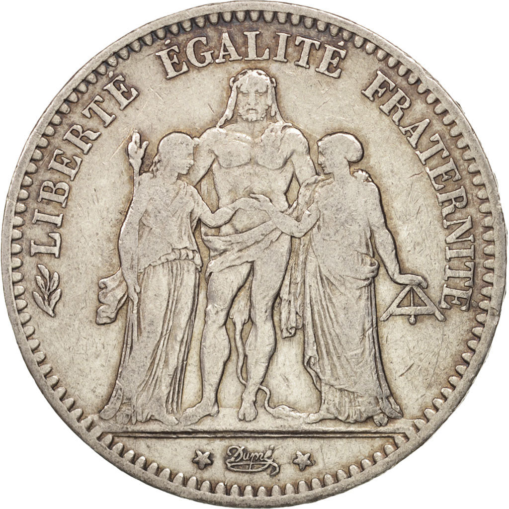 Munten, Frankrijk, Hercule, 5 Francs, 1878, Bordeaux, FR+, Zilver, KM:820.2