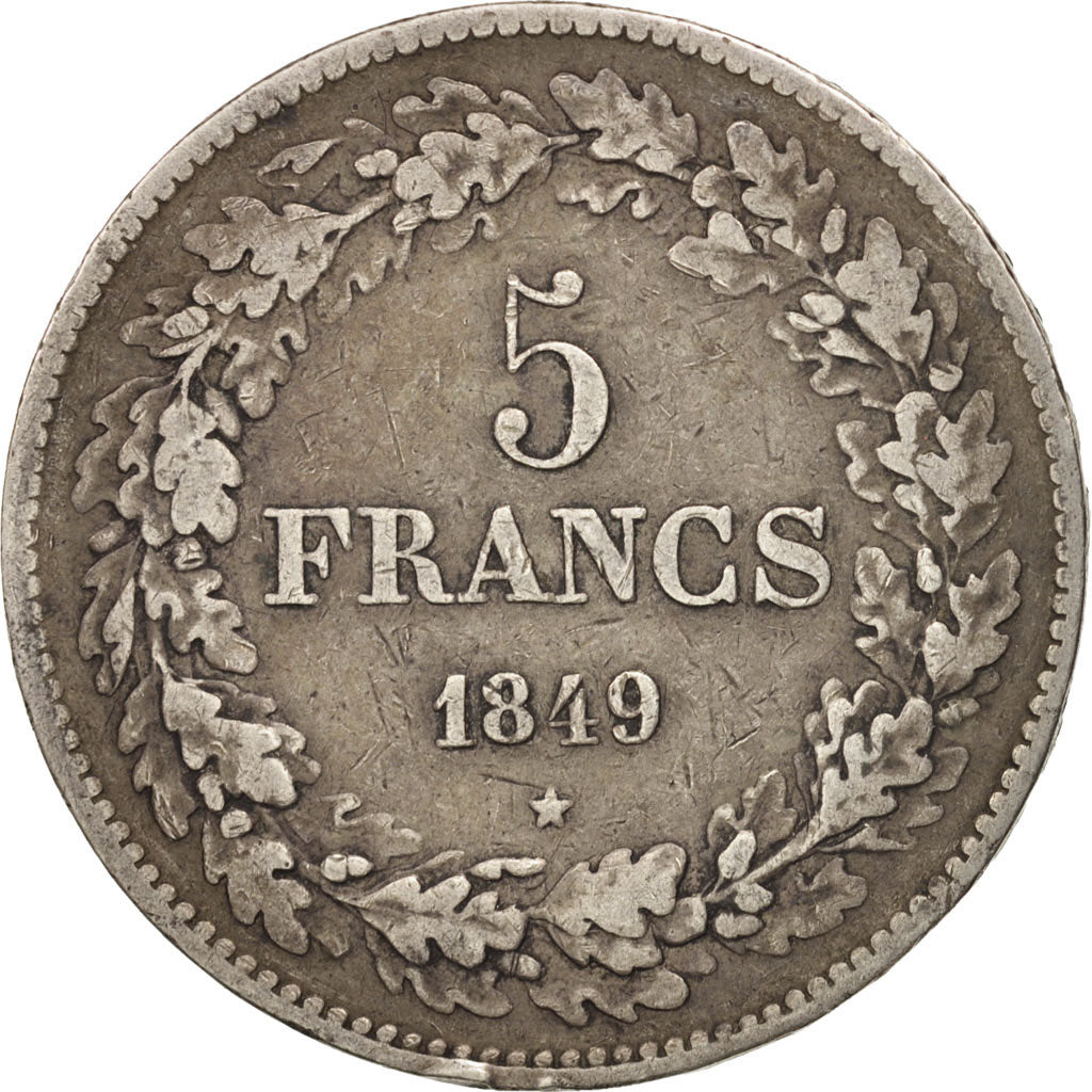 Coin, Belgium, Leopold I, 5 Francs, 5 Frank, 1849, VF(30-35), Silver, KM:3.2