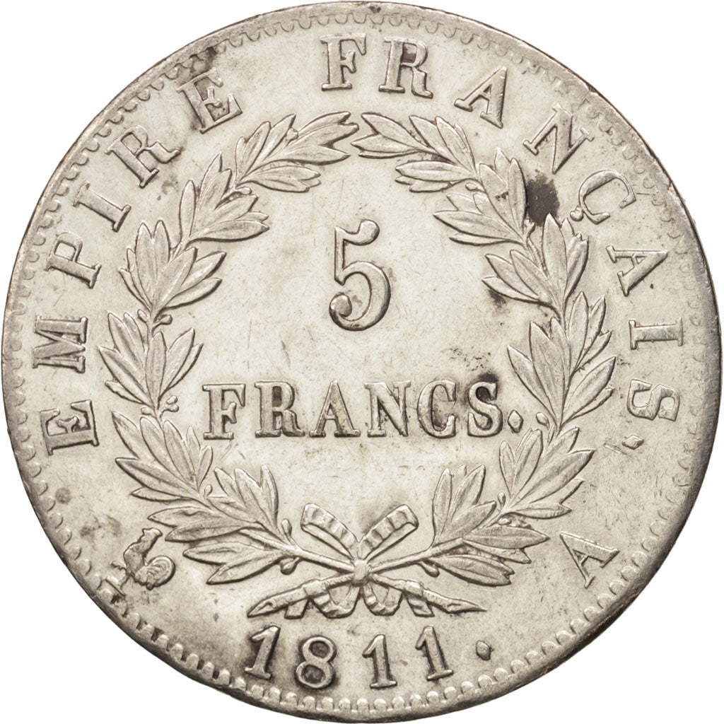 Monnaie, France, Napoléon I, 5 Francs, 1811, Paris, TTB, Argent, KM:694.1