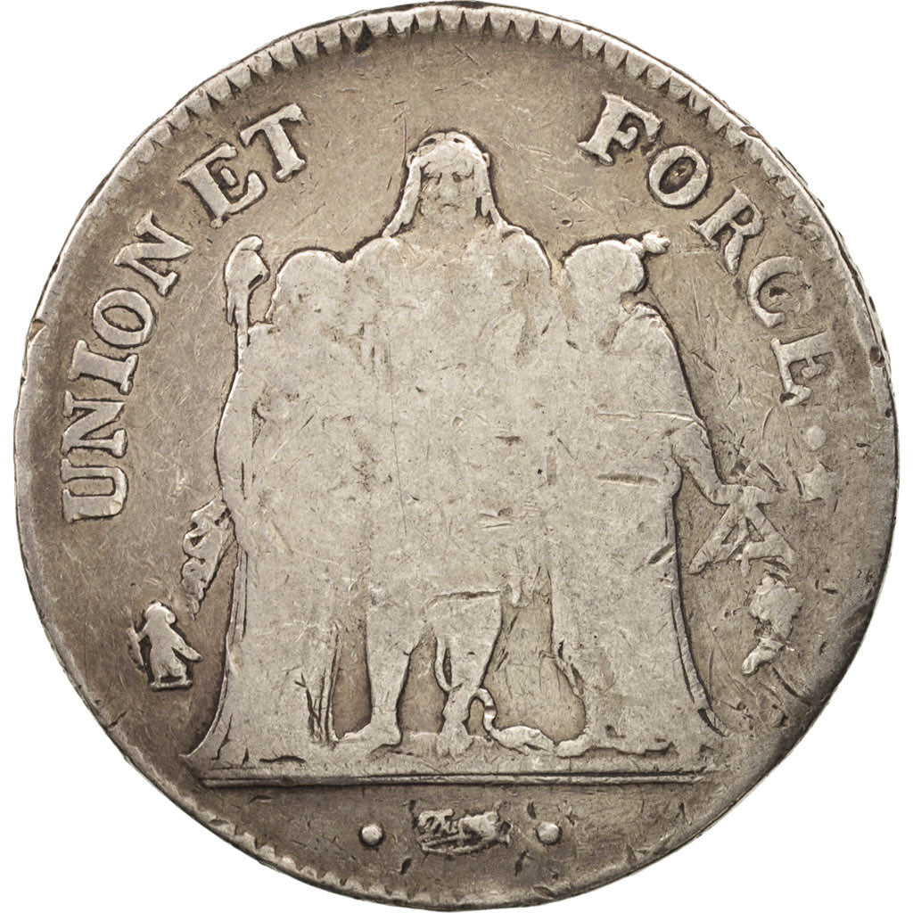 Coin, France, Union et Force, 5 Francs, 1796, Paris, VF(20-25), Silver