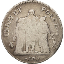 Moneta, Francja, Union et Force, 5 Francs, 1796, Paris, VF(20-25), Srebro
