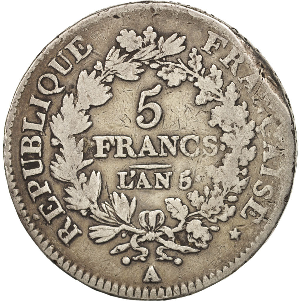 Coin, France, Union et Force, 5 Francs, 1796, Paris, VF(20-25), Silver