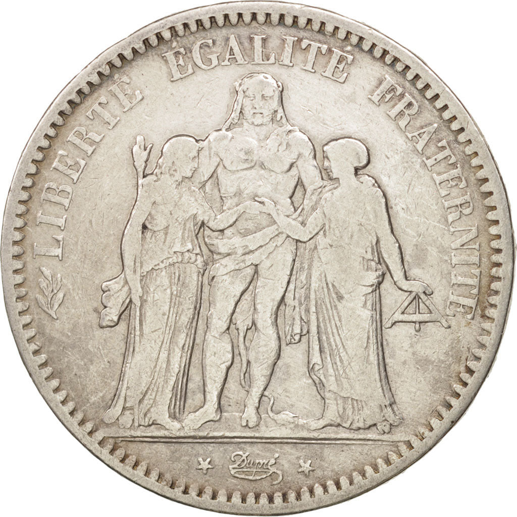 Coin, France, Hercule, 5 Francs, 1848, Bordeaux, VF(30-35), Silver, KM:756.4