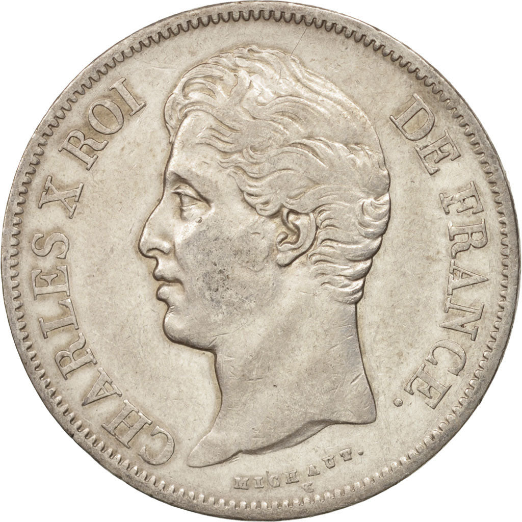 France, Charles X, 5 Francs, 1828, Paris, TTB, Argent, KM:728.1, Gadoury:644