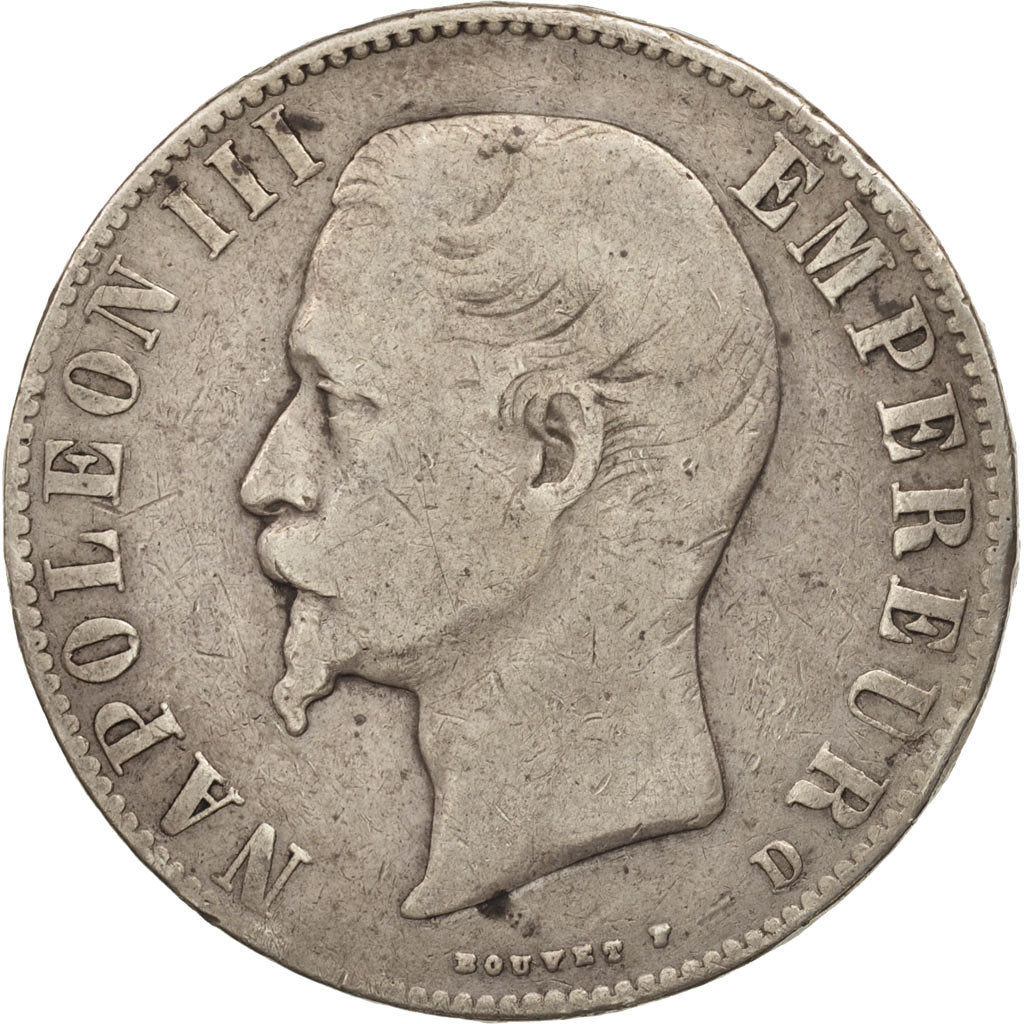 Monnaie, France, Napoleon III, Napoléon III, 5 Francs, 1856, Lyon, TB, Argent