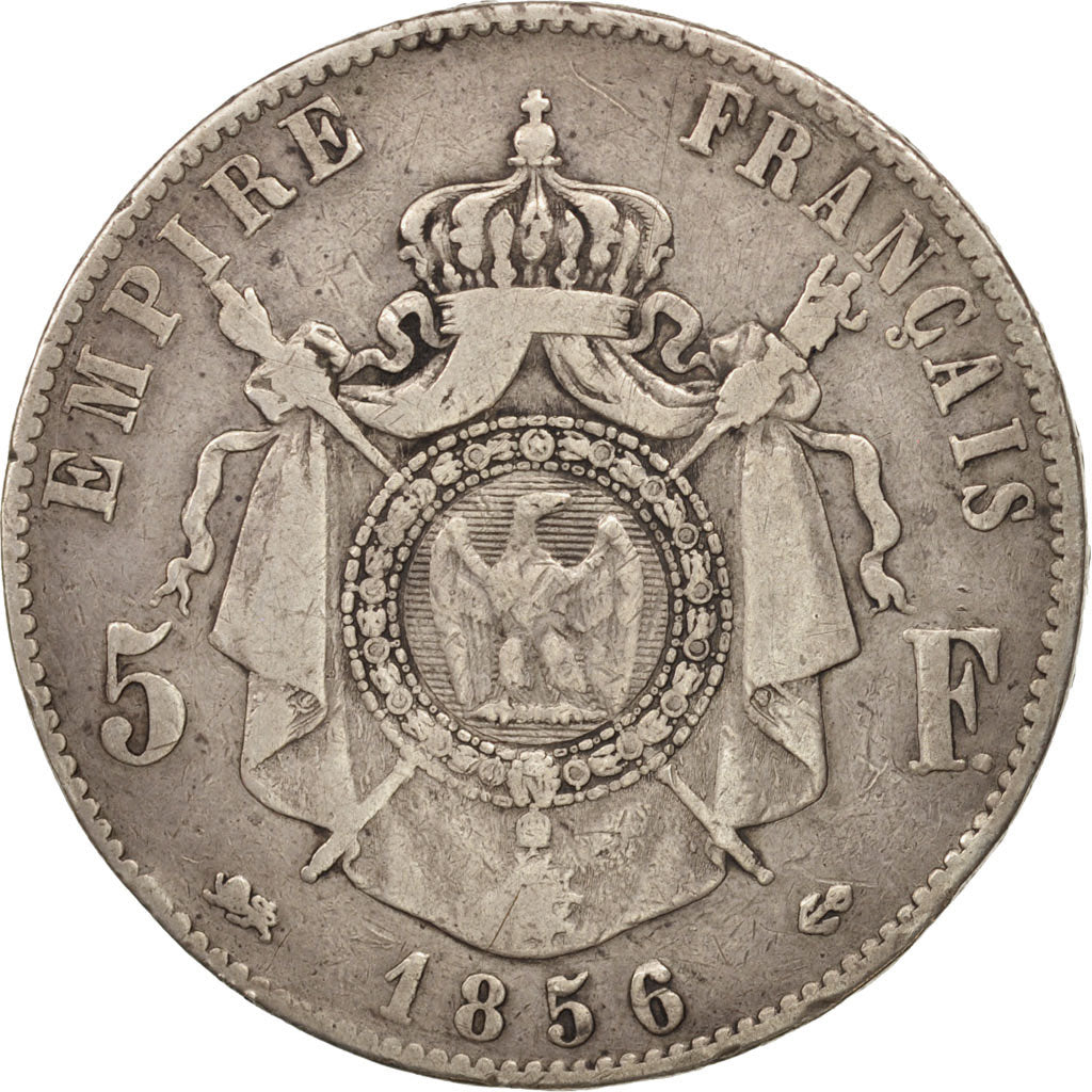 Monnaie, France, Napoleon III, Napoléon III, 5 Francs, 1856, Lyon, TB, Argent