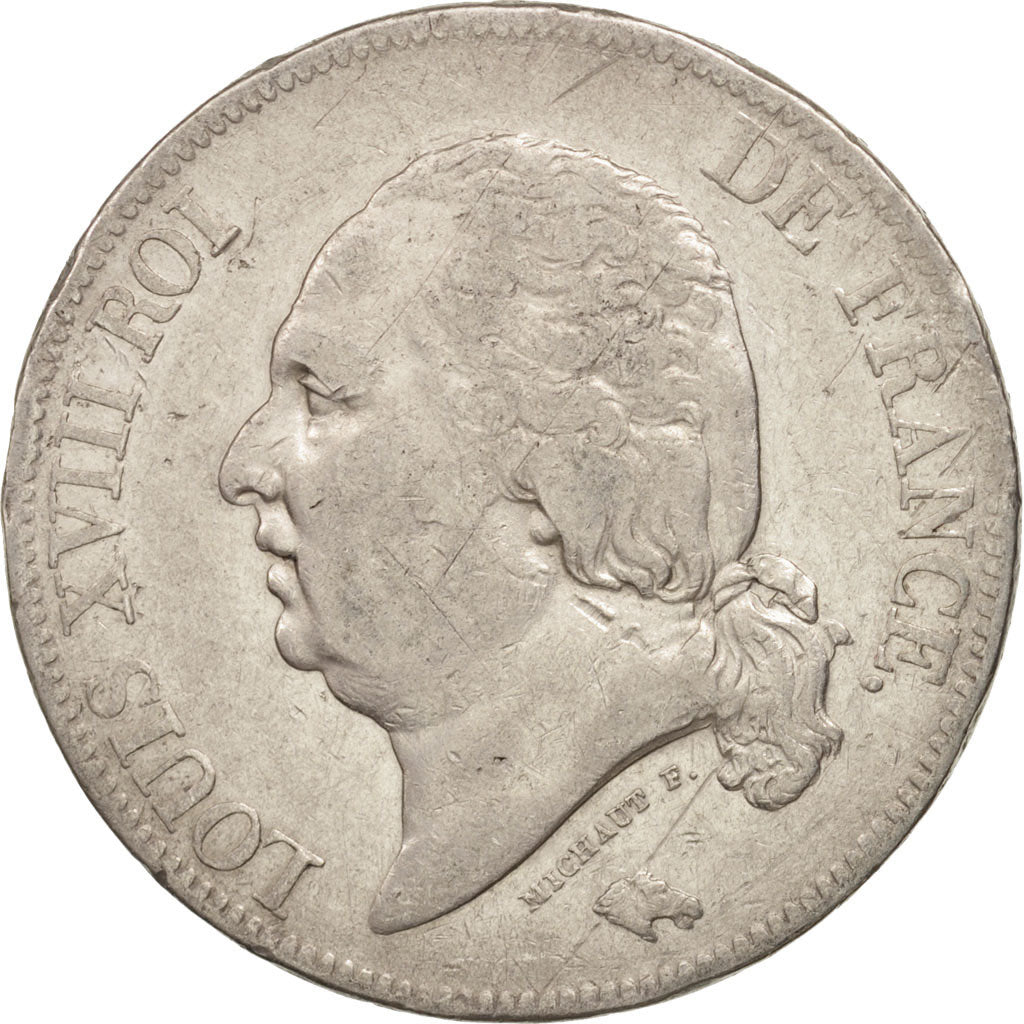 France, Louis XVIII, 5 Francs, 1817, Paris, VF(30-35), Silver, KM 711.1