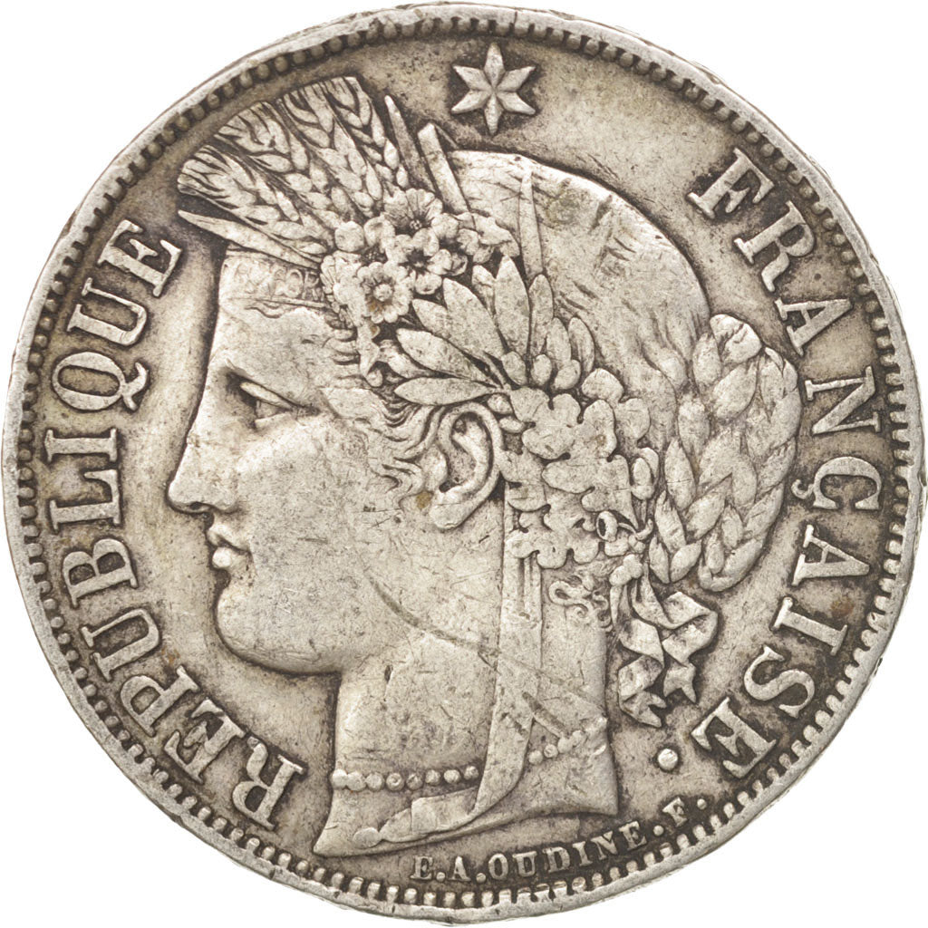 Moneta, Francia, Cérès, 5 Francs, 1870, Paris, BB, Argento, KM:818.1
