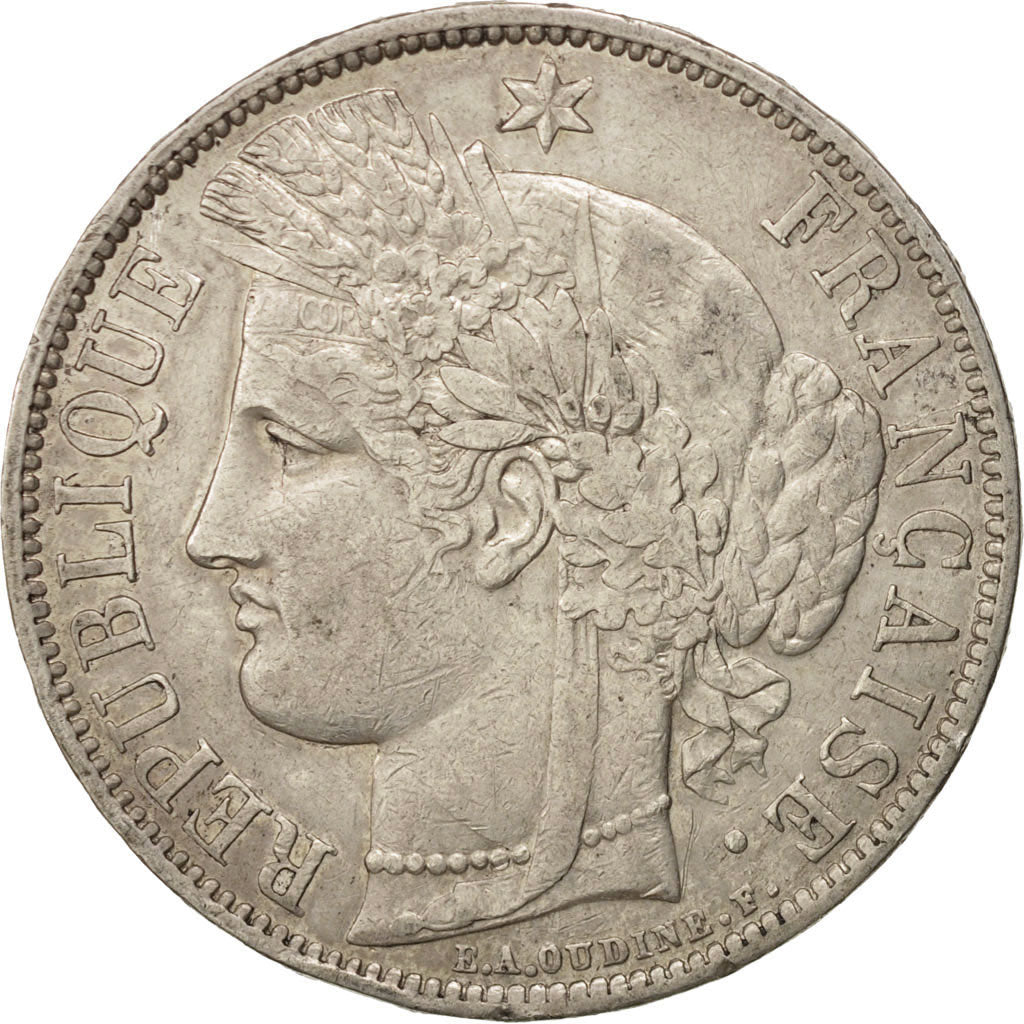 Munten, Frankrijk, Cérès, 5 Francs, 1870, Bordeaux, ZF, Zilver, KM:818.4