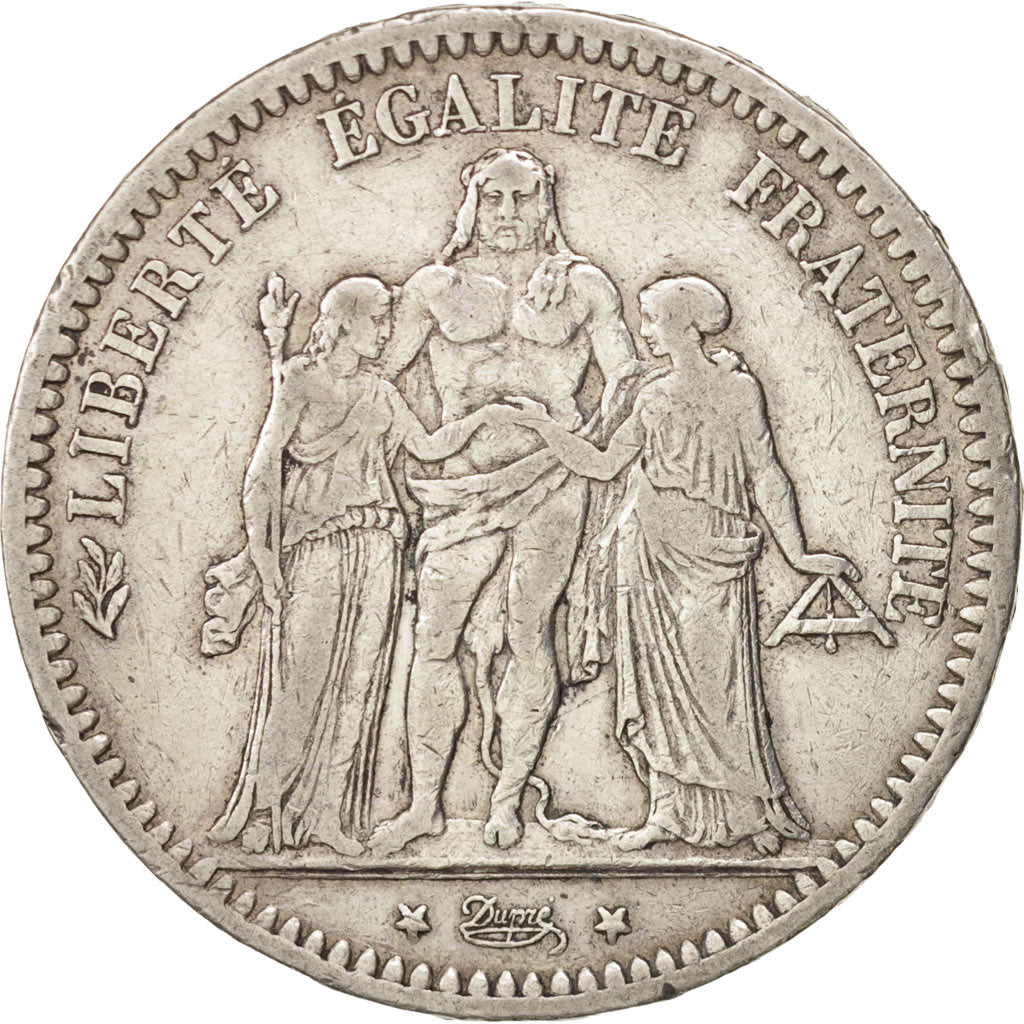 Moneta, Francia, Hercule, 5 Francs, 1872, Paris, BB, Argento, KM:820.1