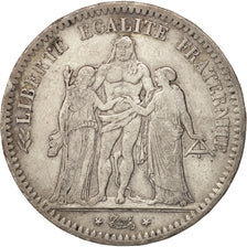 Moneta, Francia, Hercule, 5 Francs, 1848, Strasbourg, BB, Argento, KM:756.2