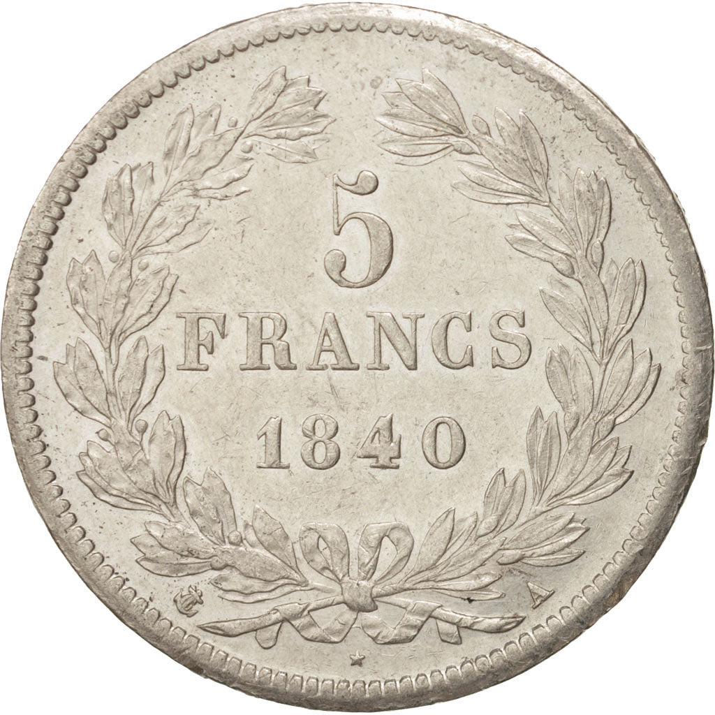 France, Louis-Philippe, 5 Francs, 1840, Paris, TTB, KM:749.1, Gad 678
