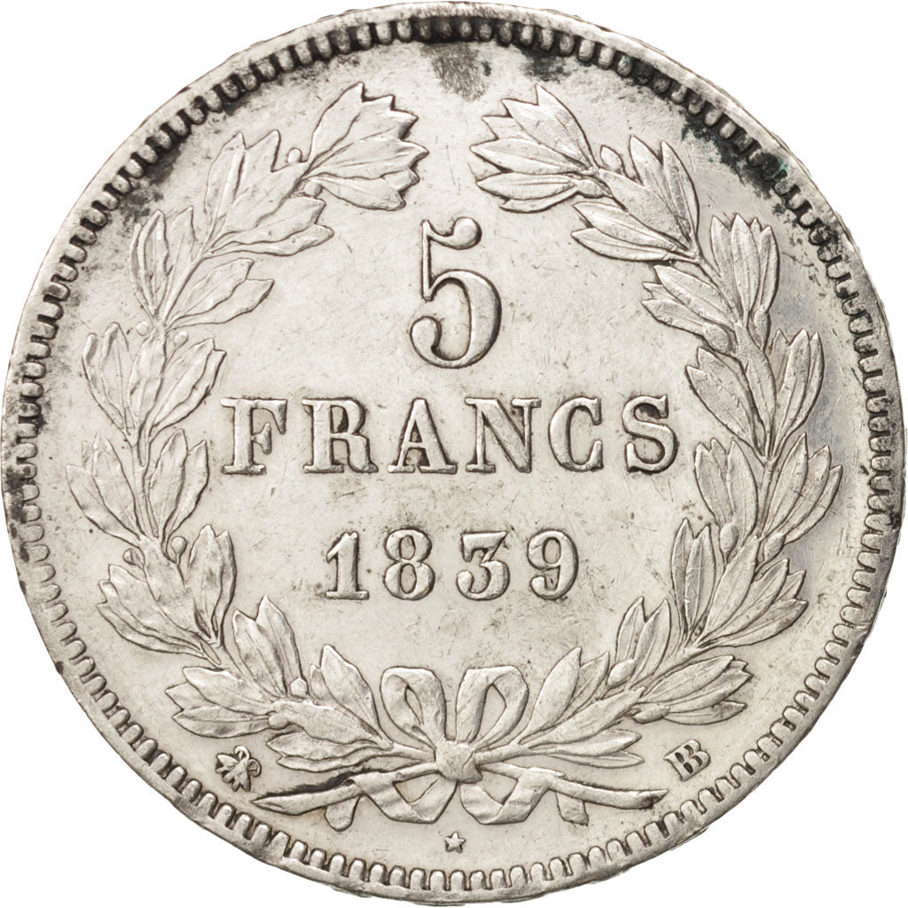 Münze, Frankreich, Louis-Philippe, 5 Francs, 1839, Strasbourg, SS+, Silber