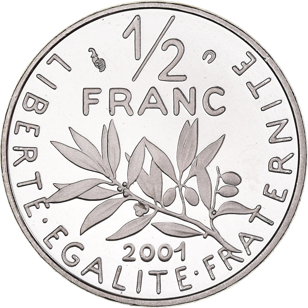 Coin, France, Semeuse, 1/2 Franc, 2001, Paris, Proof / BE, MS(65-70), Nickel