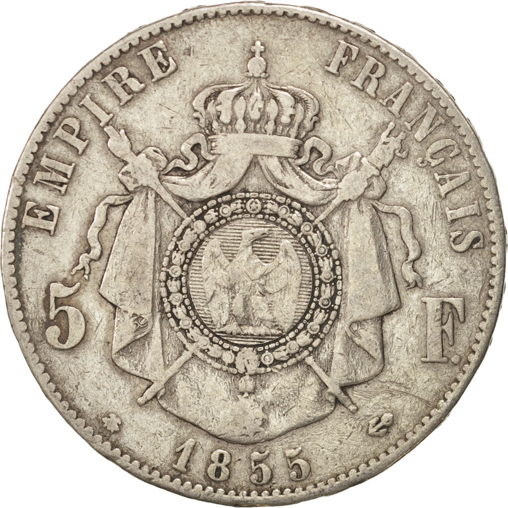 Munten, Frankrijk, Napoleon III, Napoléon III, 5 Francs, 1855, Strasbourg, FR