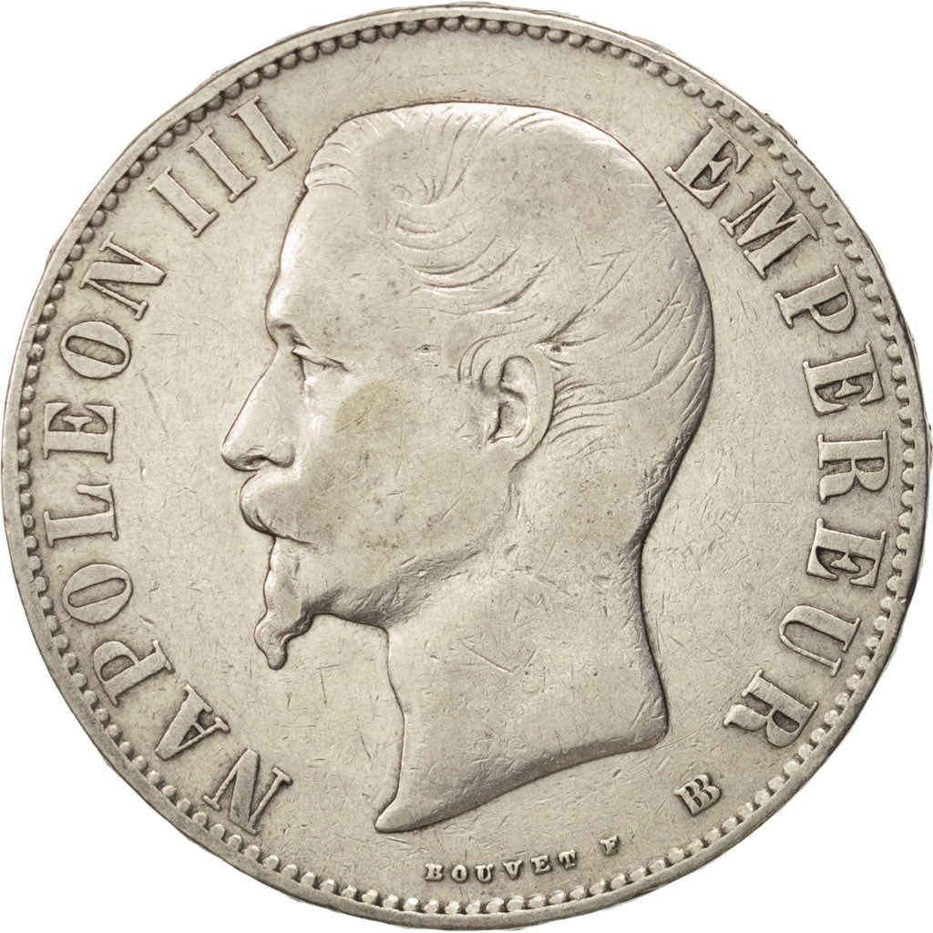 Coin, France, Napoleon III, Napoléon III, 5 Francs, 1856, Strasbourg