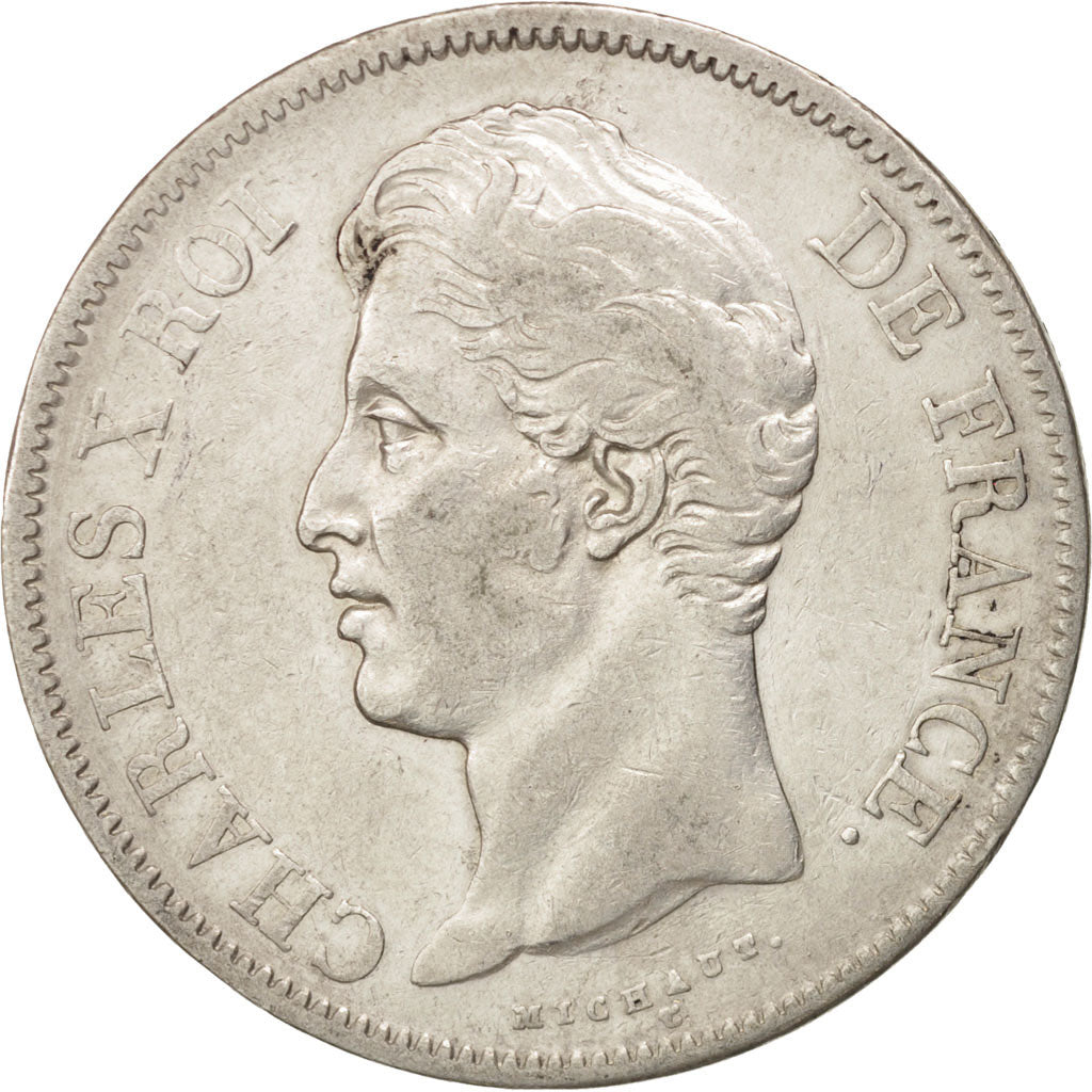 Coin, France, Charles X, 5 Francs, 1828, Lille, VF(30-35), Silver, KM:728.13