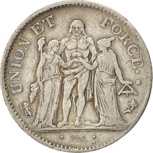 France, Union et Force, 5 Francs, 1795, Paris, TB, Argent, KM:639.1, Gadoury:563