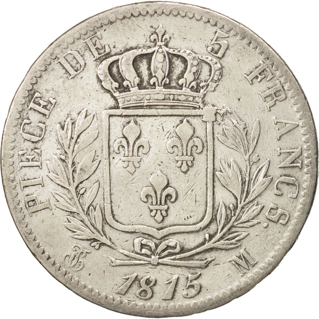 Frankreich, Louis XVIII, 5 Francs, 1815, Toulouse, S, Silber, KM 702.9