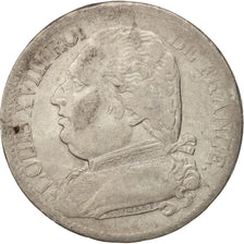 France, Louis XVIII, 5 Francs, 1814, Toulouse, F(12-15), Silver,KM 702.9