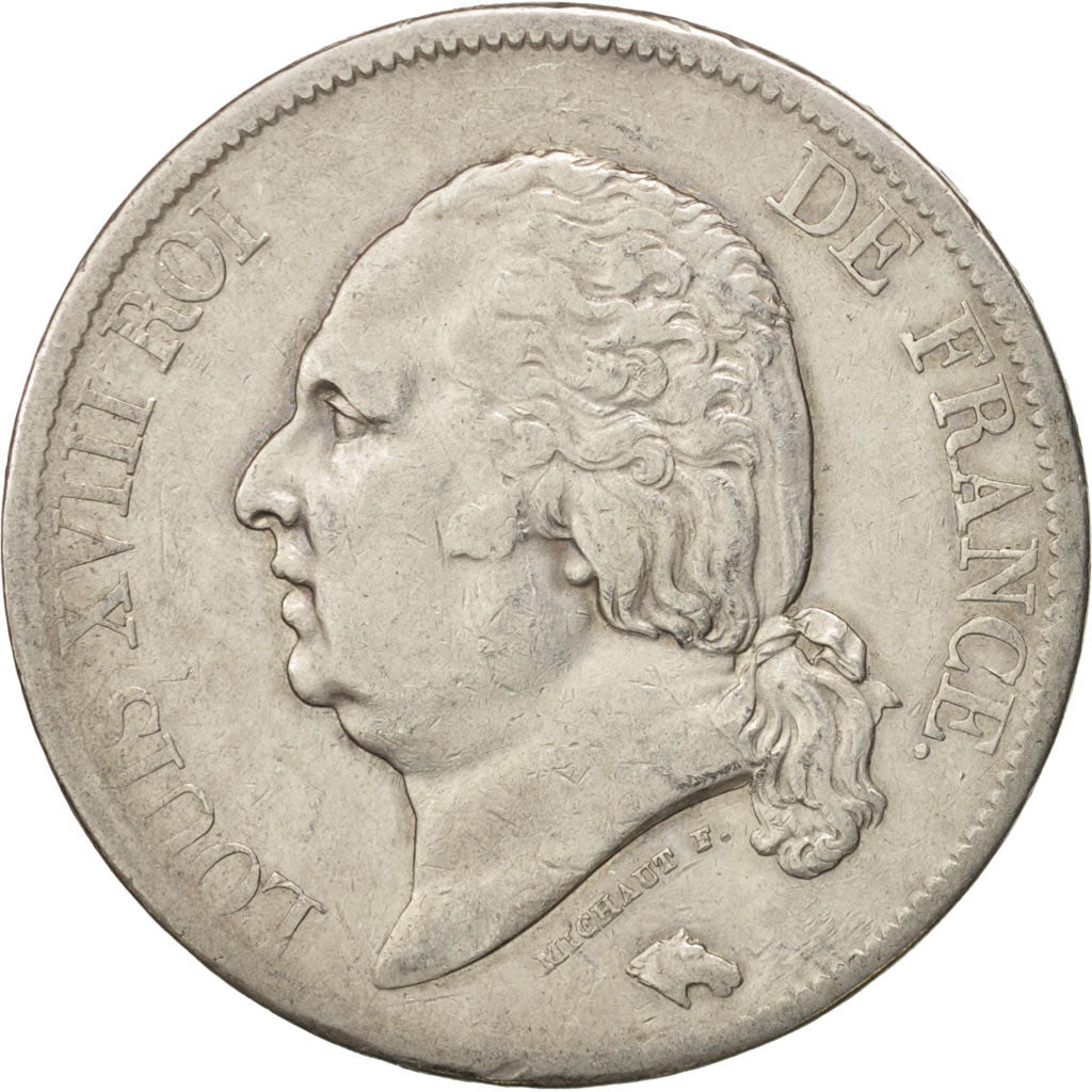 France, Louis XVIII, 5 Francs, 1820, Paris, VF(30-35), Silver, KM 711.1