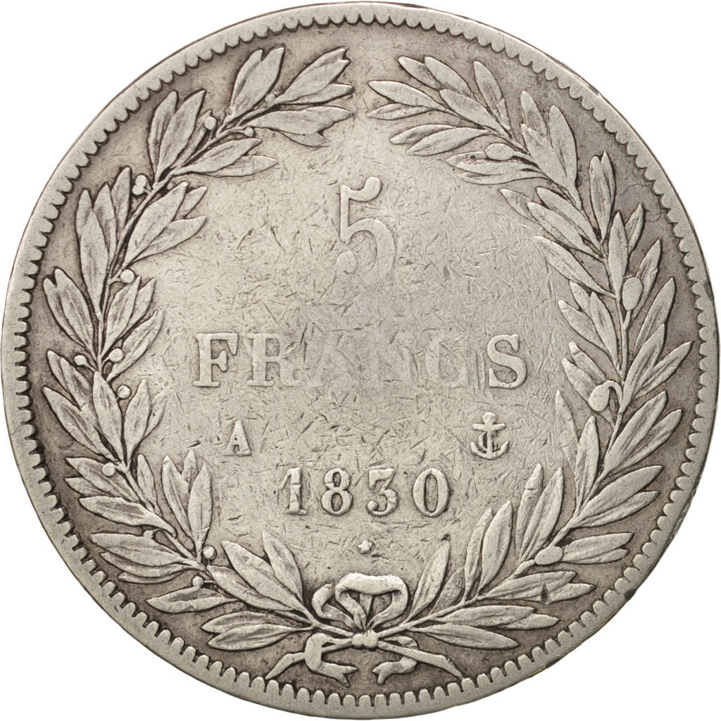France, Louis-Philippe, 5 Francs, 1830, Paris, VF(20-25), Silver, KM:737.1