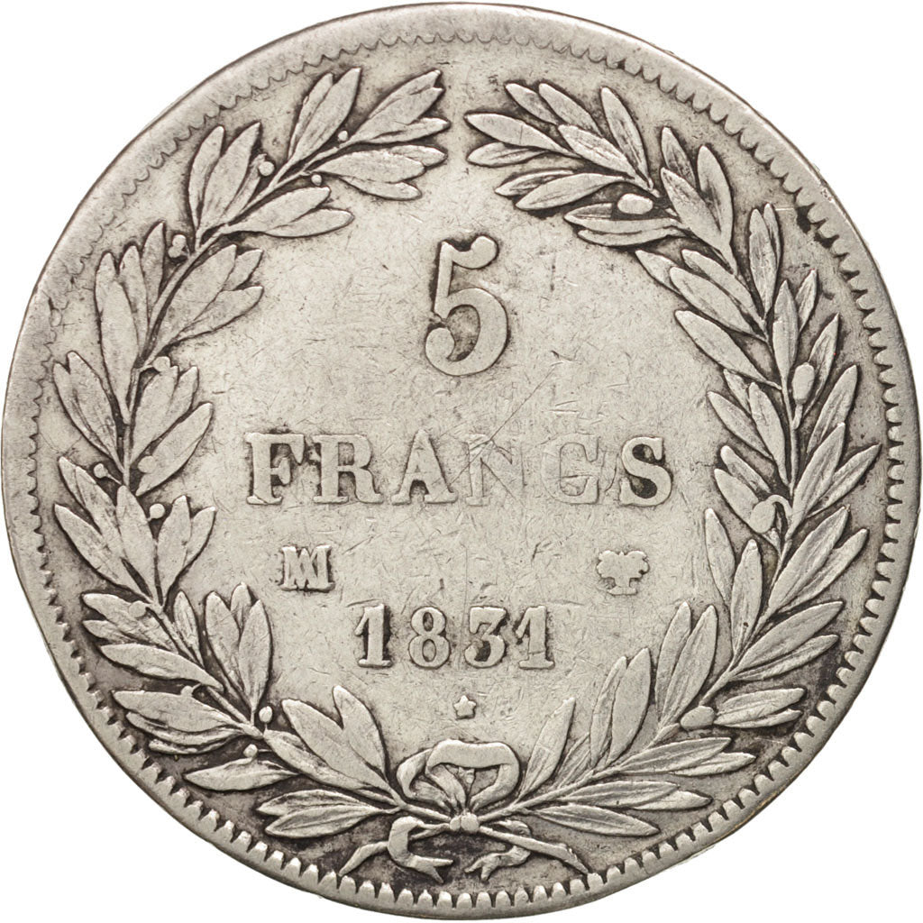 Coin, France, Louis-Philippe, 5 Francs, 1831, Marseille, VF(30-35), Silver