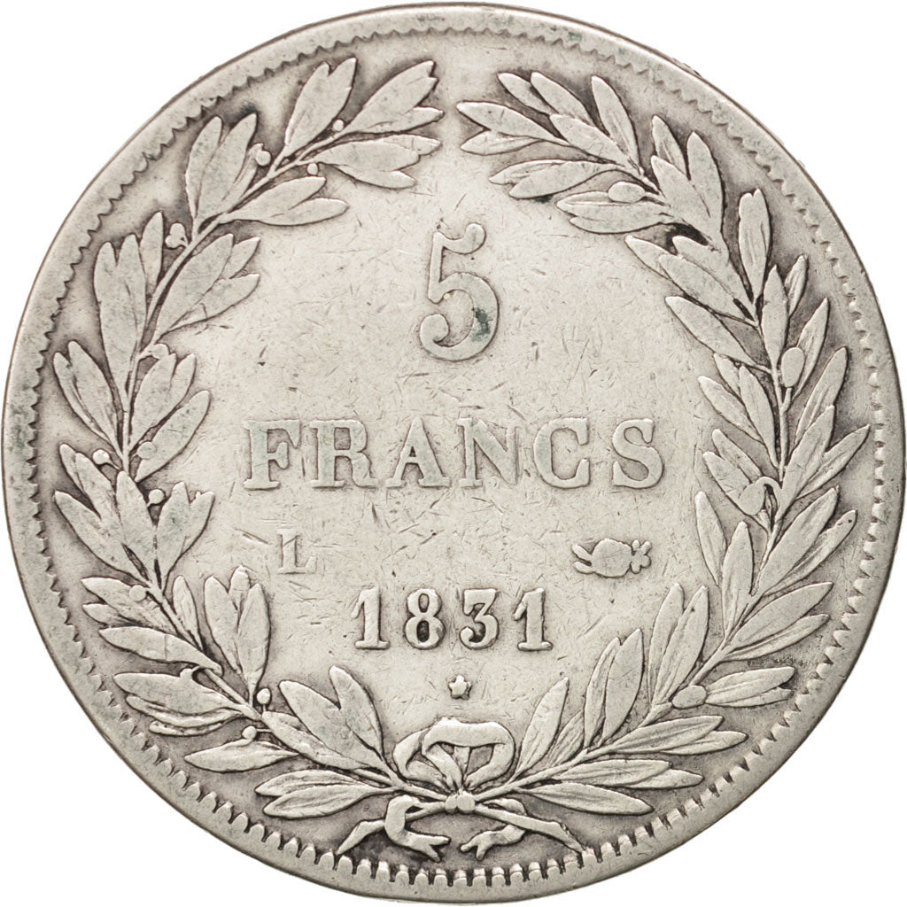 Coin, France, Louis-Philippe, 5 Francs, 1831, Bayonne, VF(30-35), Silver