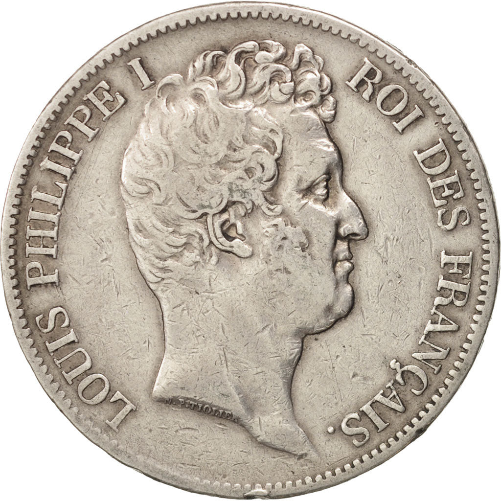Moneda, Francia, Louis-Philippe, 5 Francs, 1831, Bordeaux, BC+, Plata, KM:735.7