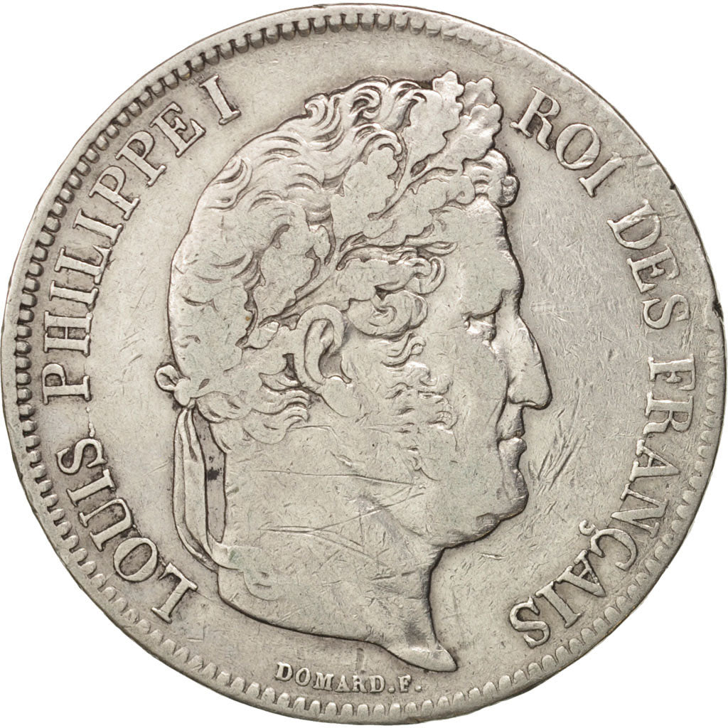Coin, France, Louis-Philippe, 5 Francs, 1836, Lyon, VF(30-35), Silver, KM:749.4
