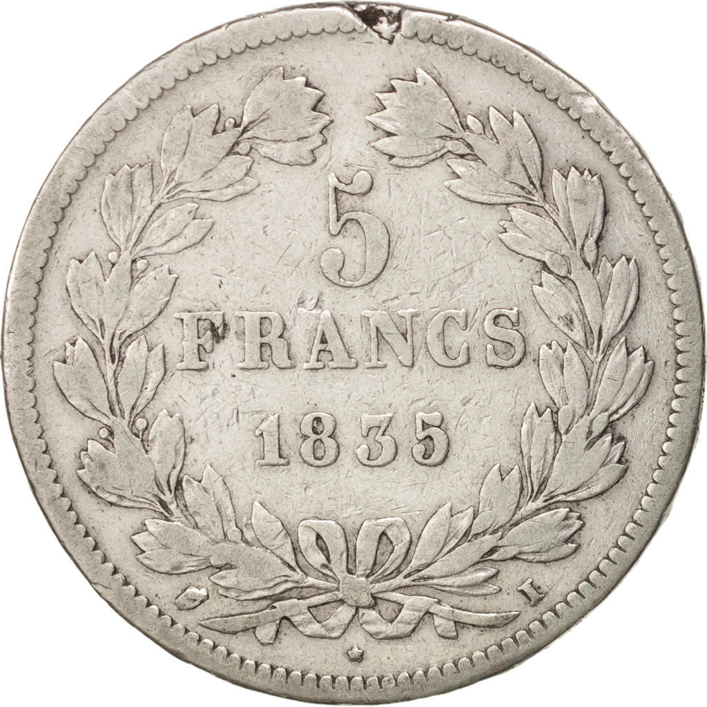 Münze, Frankreich, Louis-Philippe, 5 Francs, 1835, Limoges, S, Silber
