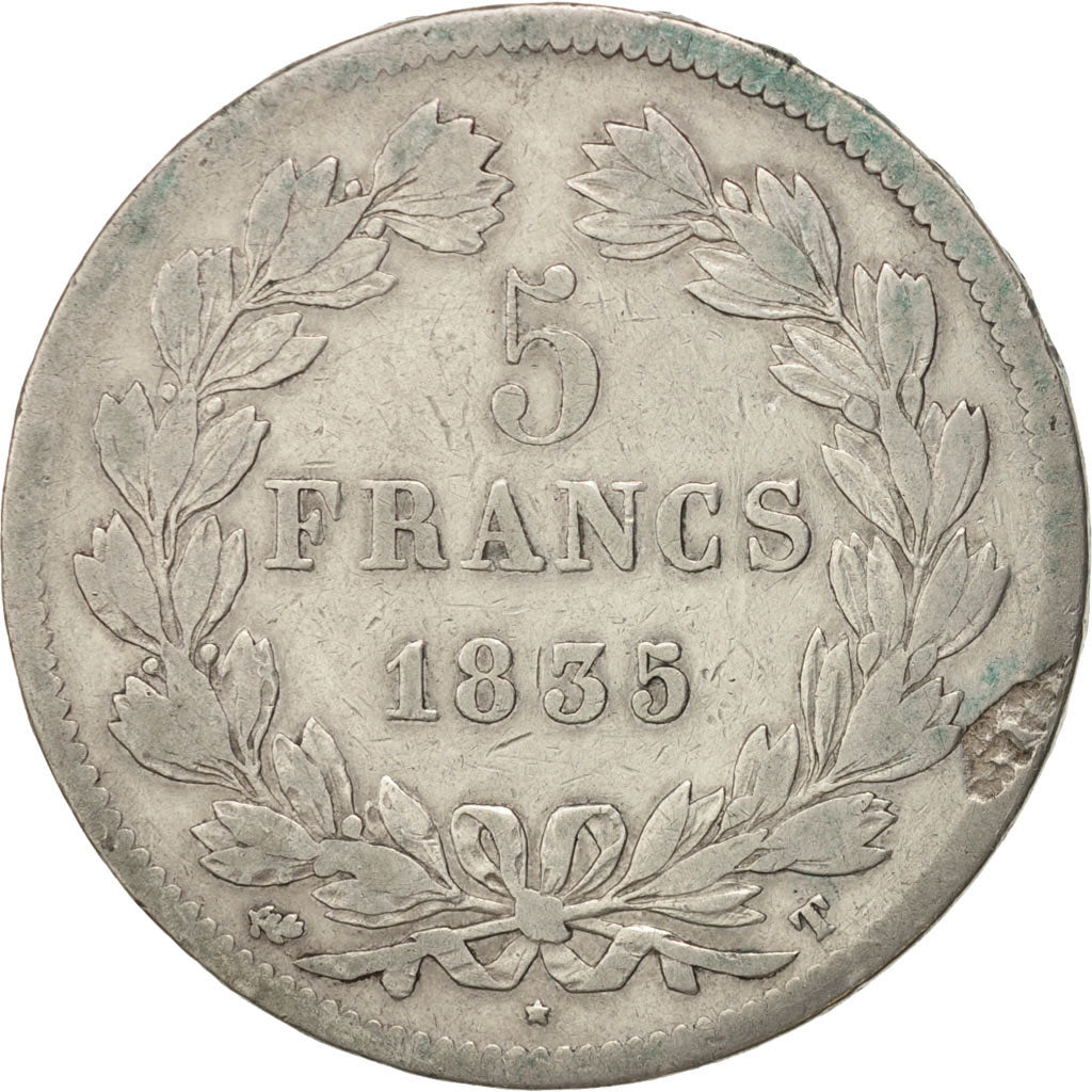 Coin, France, Louis-Philippe, 5 Francs, 1835, Nantes, VF(30-35), Silver