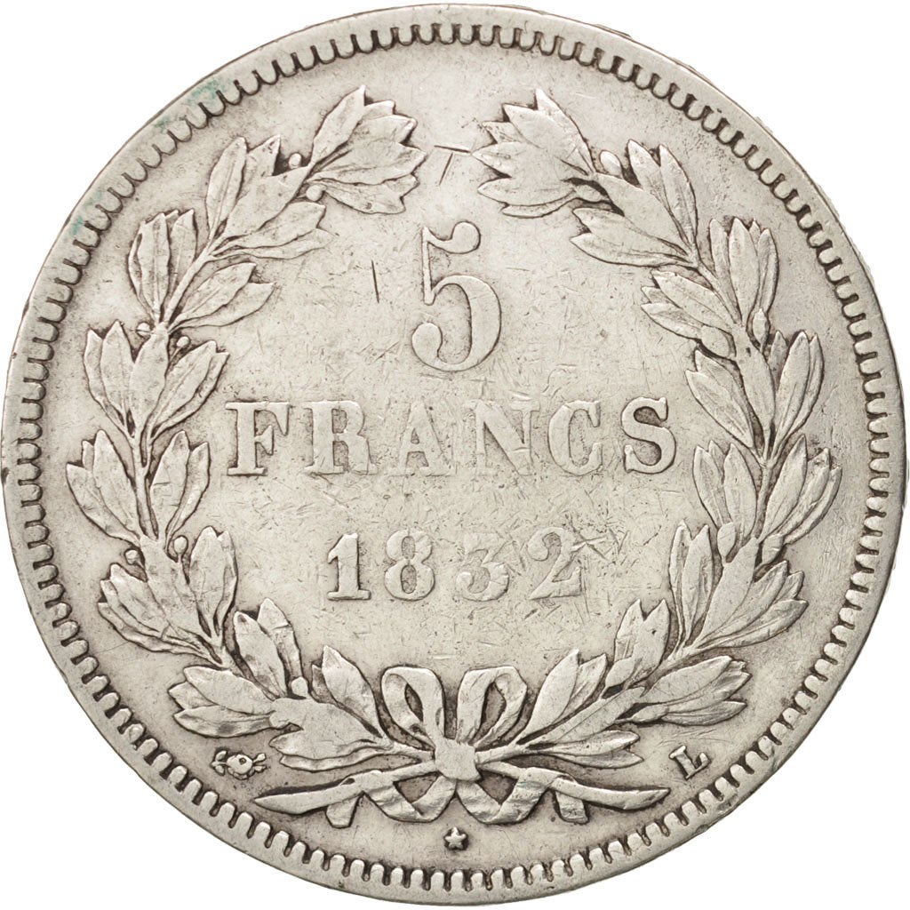 Coin, France, Louis-Philippe, 5 Francs, 1832, Bayonne, VF(30-35), Silver
