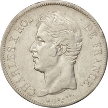 Coin, France, Charles X, 5 Francs, 1828, Paris, EF(40-45), Silver, KM:728.1
