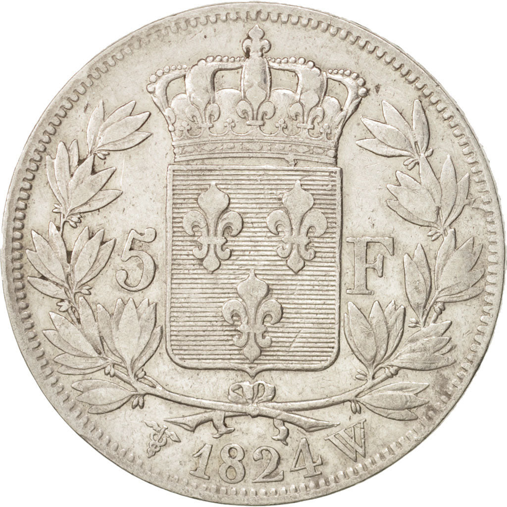 Coin, France, Louis XVIII, Louis XVIII, 5 Francs, 1824, Lille, EF(40-45)